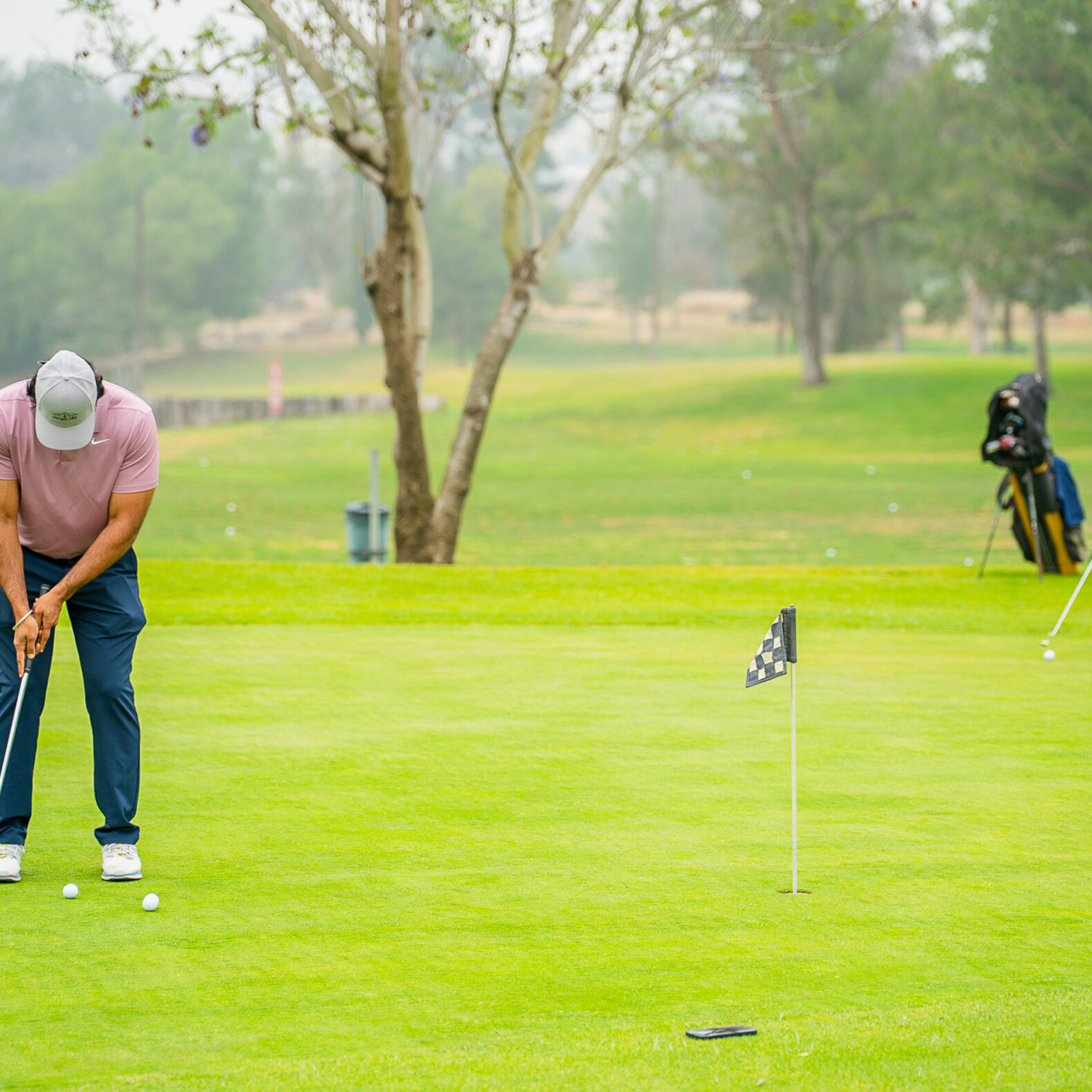 A golfer in play at the FIJI tournament
